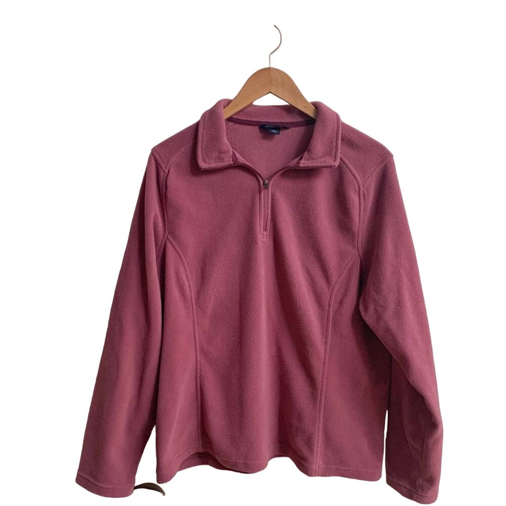 Lands’ End Polartec Aircore 100 quarter-zip in rose pink, XL